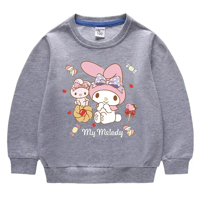 Pink Cartoon Korean Crewneck Sweatshirt for Kids Medium