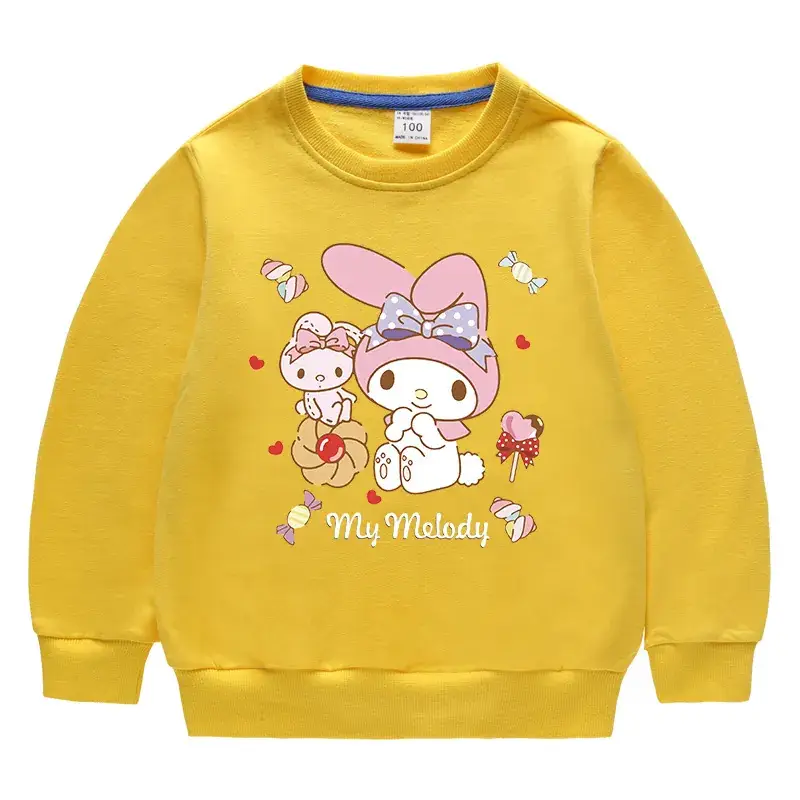 Pink Cartoon Korean Crewneck Sweatshirt for Kids Medium
