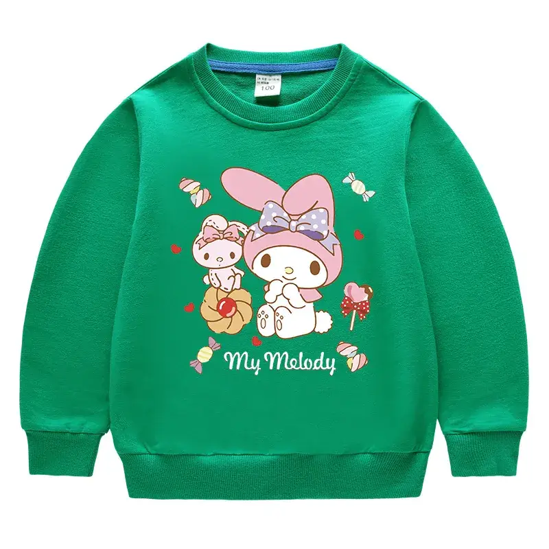 Pink Cartoon Korean Crewneck Sweatshirt for Kids Medium