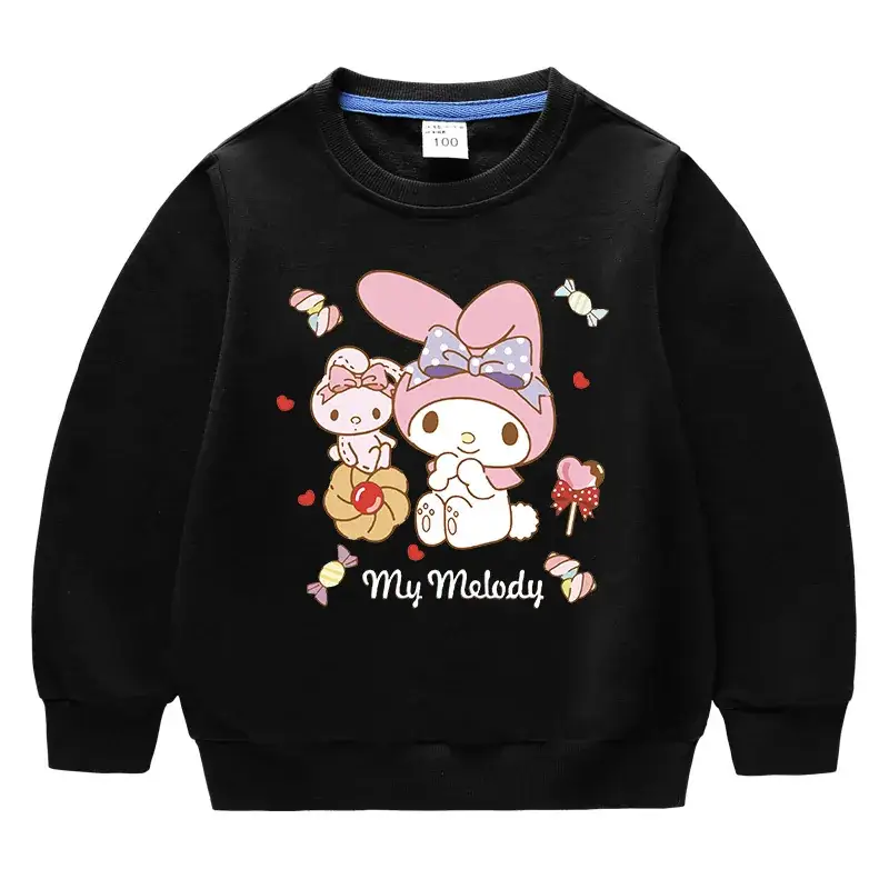 Pink Cartoon Korean Crewneck Sweatshirt for Kids Medium
