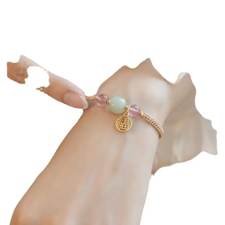 Adjustable Woven Crystal Transfer Bracelet for Women