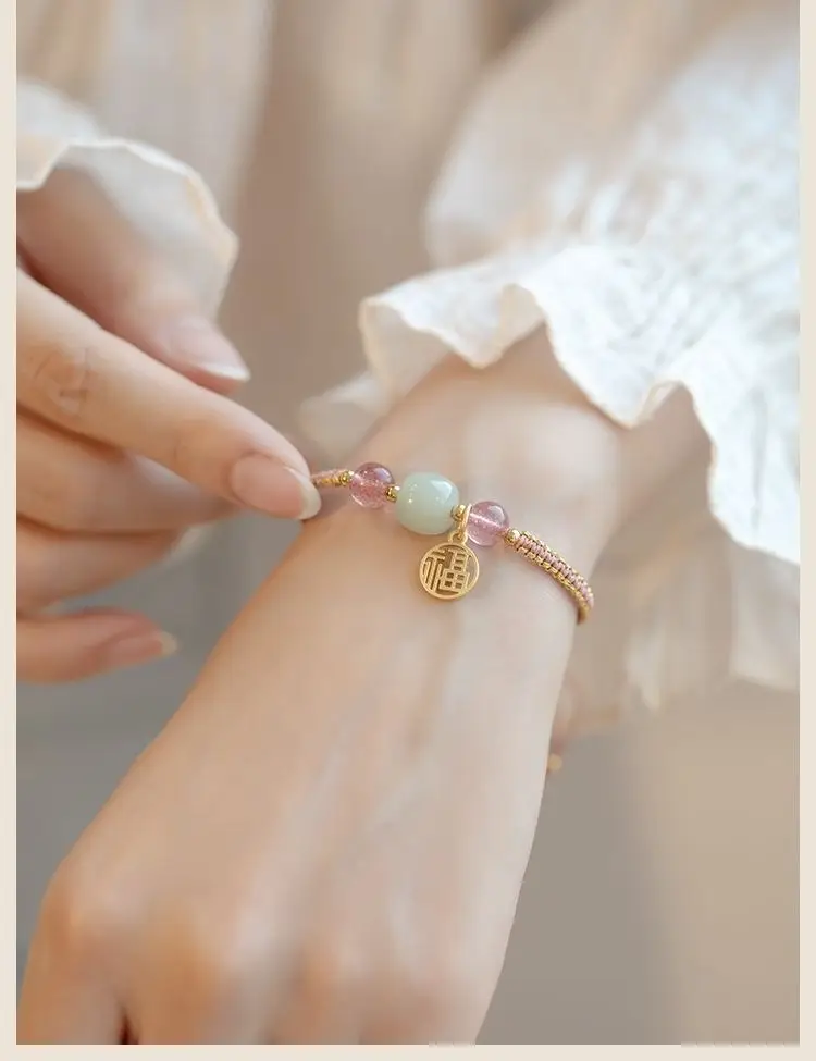 Adjustable Woven Crystal Transfer Bracelet for Women — feature 11