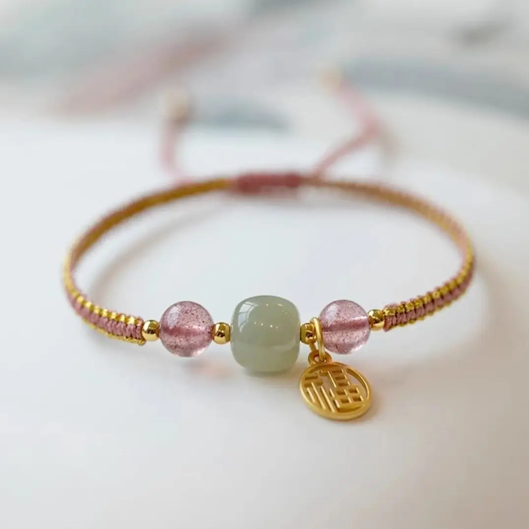 Adjustable Woven Crystal Transfer Bracelet for Women
