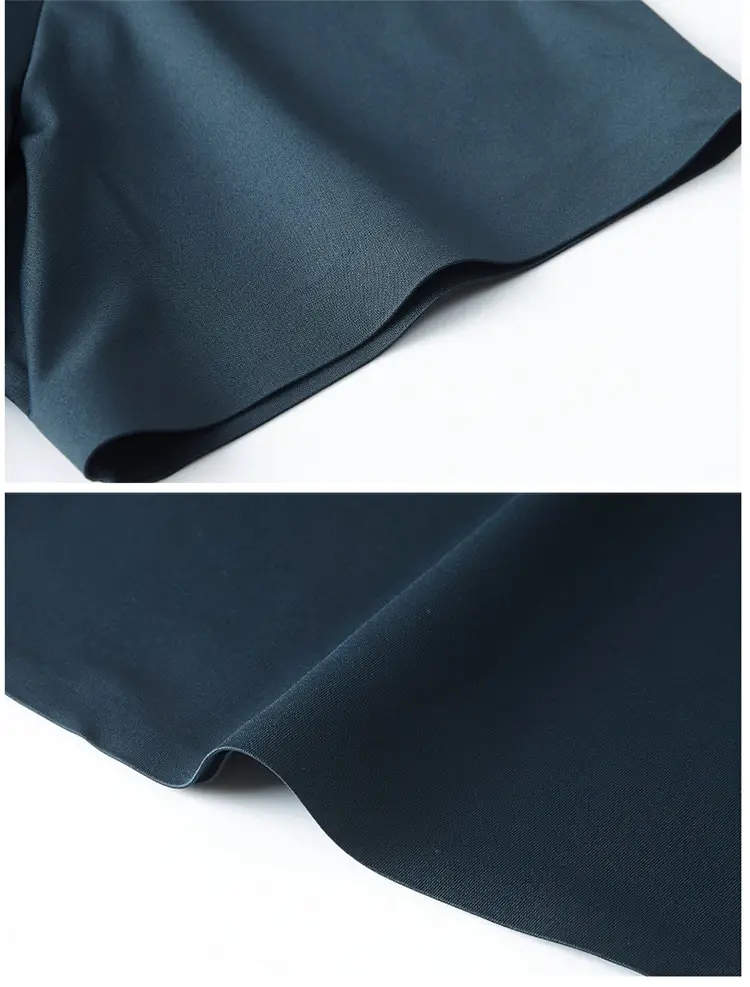 Men Navy Blue Short Sleeve Business Shirt with High Elastic — feature 39