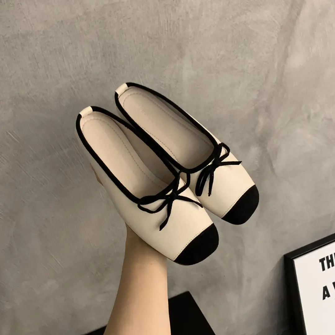 Closed toe half slippers women's 2023 new spring Chanel style gentle fairy Muller shoes Women's Flat lazy sandals - Image 8
