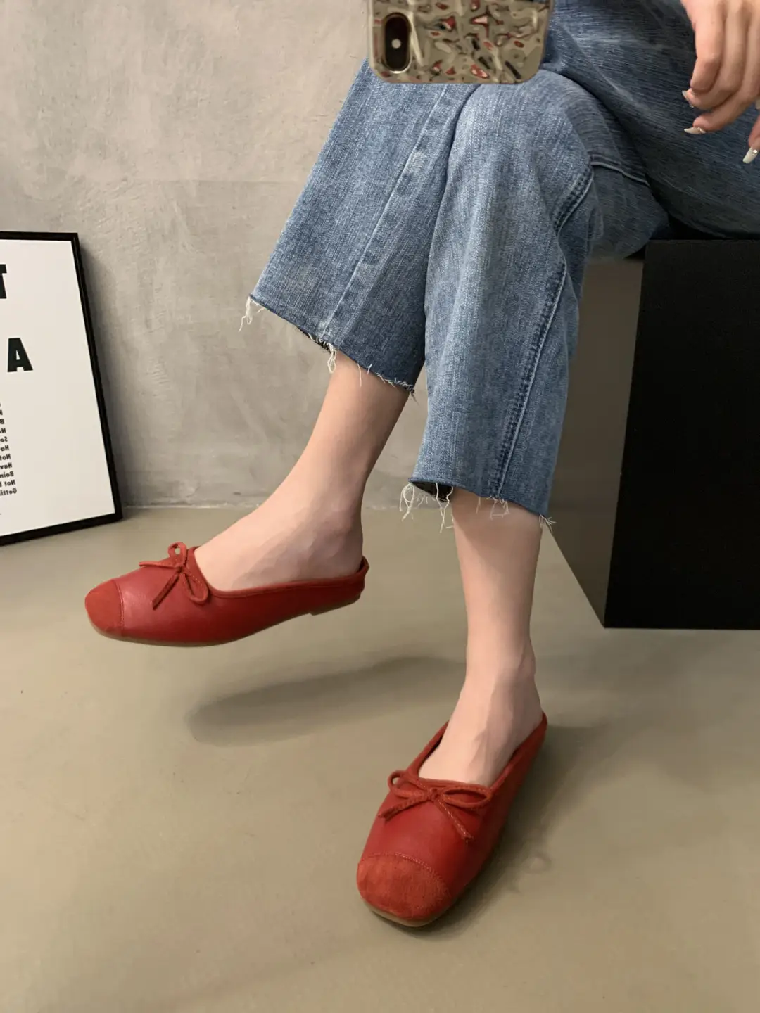 Closed toe half slippers women's 2023 new spring Chanel style gentle fairy Muller shoes Women's Flat lazy sandals — feature 13