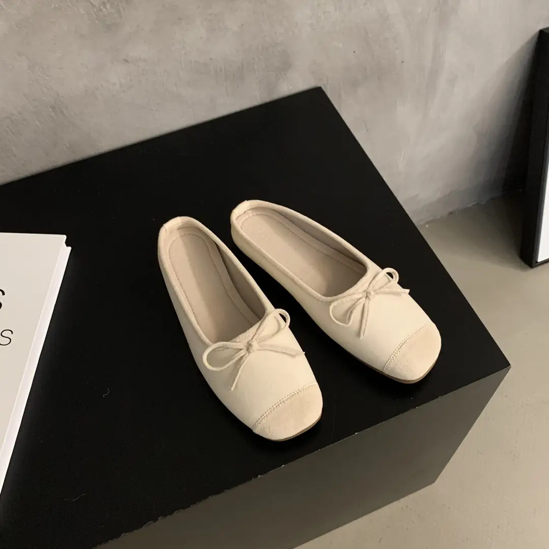 Closed toe half slippers women's 2023 new spring Chanel style gentle fairy Muller shoes Women's Flat lazy sandals — feature 20
