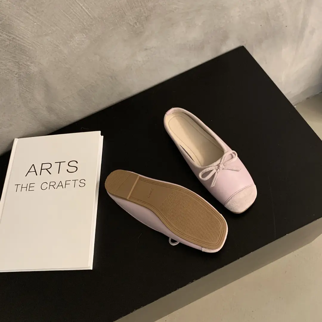 Closed toe half slippers women's 2023 new spring Chanel style gentle fairy Muller shoes Women's Flat lazy sandals — feature 24