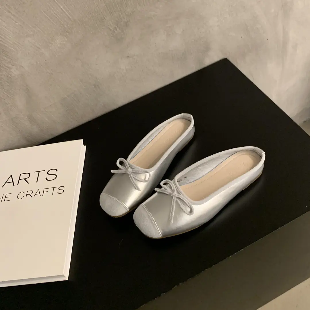 Closed toe half slippers women's 2023 new spring Chanel style gentle fairy Muller shoes Women's Flat lazy sandals — feature 26