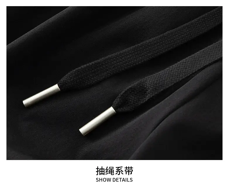Men's Black Ice Silk Loose Leg Pants Summer Wear — feature 21