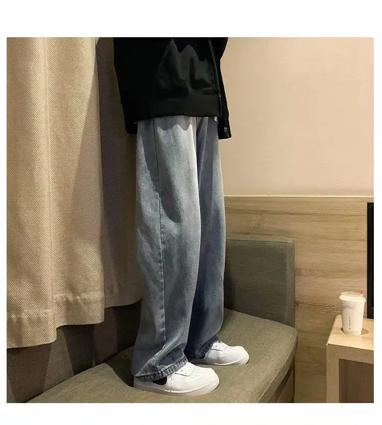 Men's Wide Leg Denim Pants Loose Straight Spring Summer — feature 11