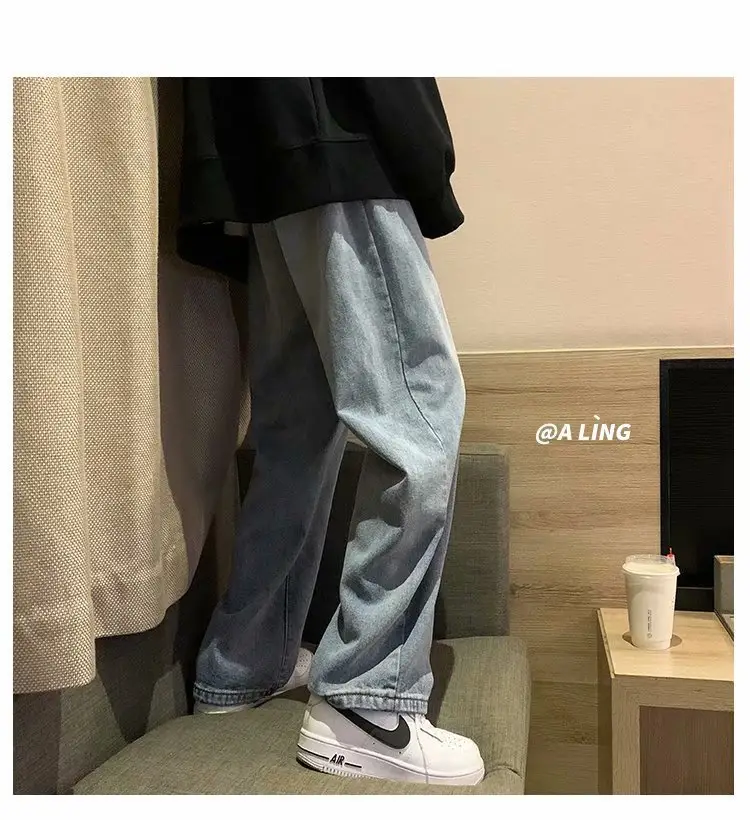 Men's Wide Leg Denim Pants Loose Straight Spring Summer — feature 12