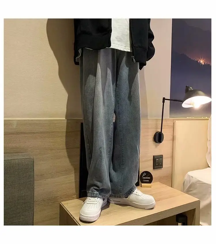 Men's Wide Leg Denim Pants Loose Straight Spring Summer — feature 13