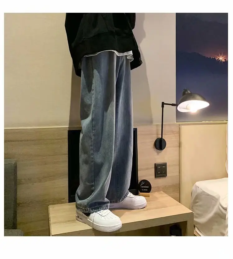 Men's Wide Leg Denim Pants Loose Straight Spring Summer — feature 14