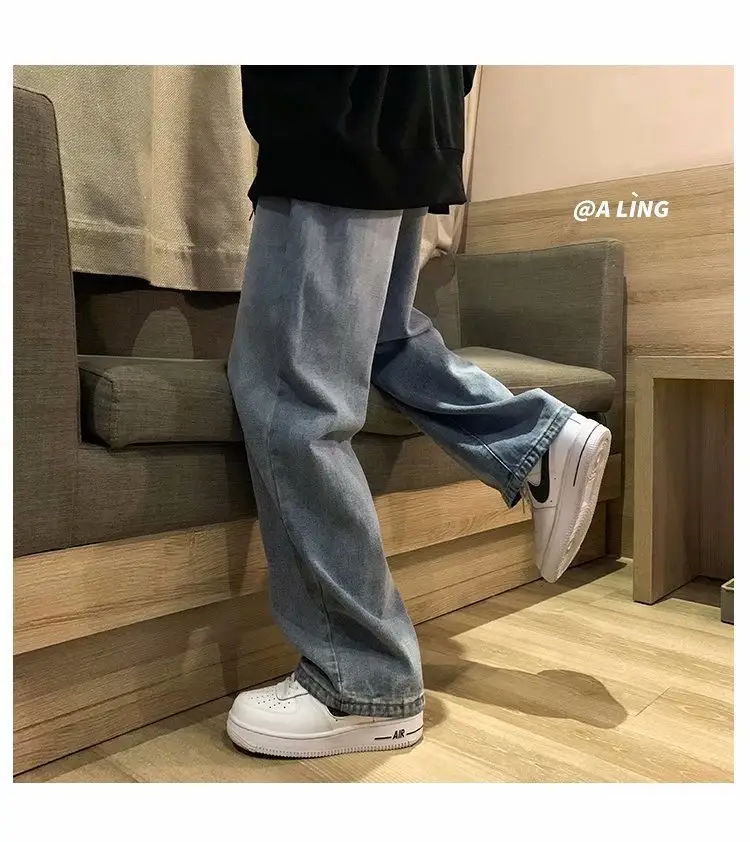 Men's Wide Leg Denim Pants Loose Straight Spring Summer — feature 17