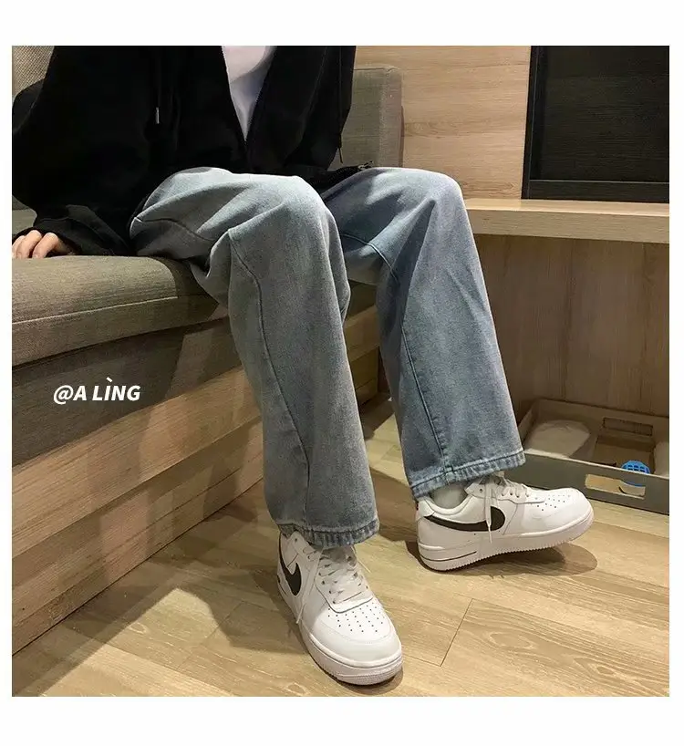 Men's Wide Leg Denim Pants Loose Straight Spring Summer — feature 19
