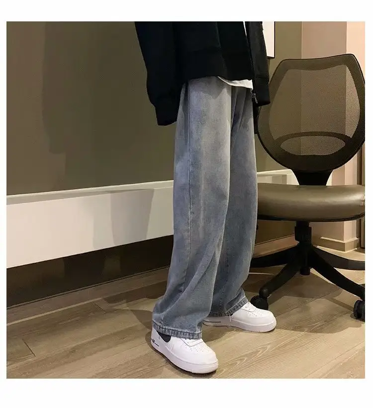 Men's Wide Leg Denim Pants Loose Straight Spring Summer — feature 21