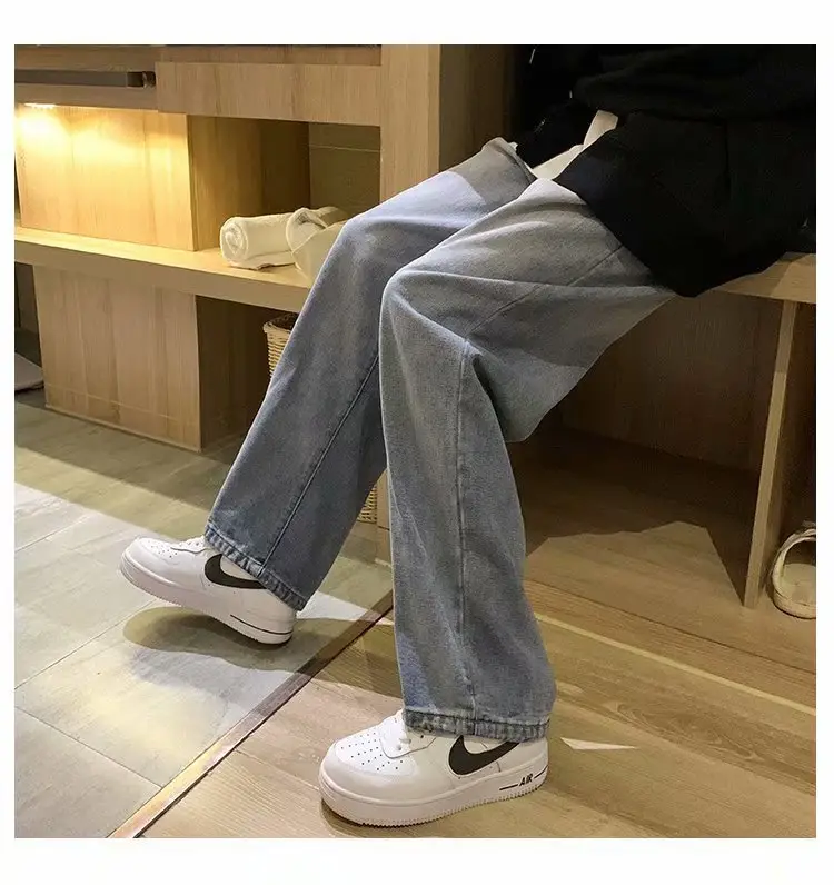 Men's Wide Leg Denim Pants Loose Straight Spring Summer — feature 22
