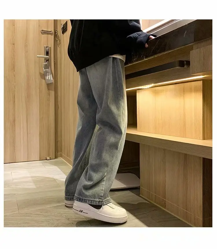 Men's Wide Leg Denim Pants Loose Straight Spring Summer — feature 23