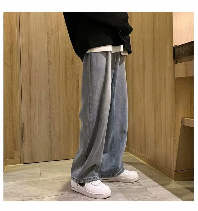 Men's Wide Leg Denim Pants Loose Straight Spring Summer — feature 24