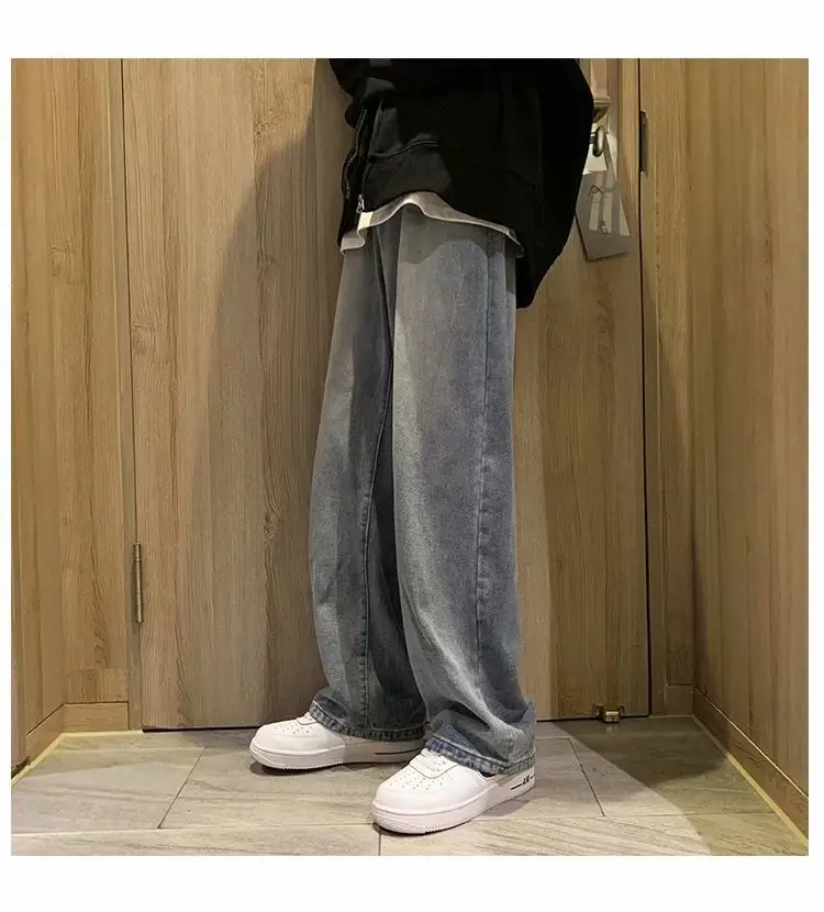 Men's Wide Leg Denim Pants Loose Straight Spring Summer — feature 26