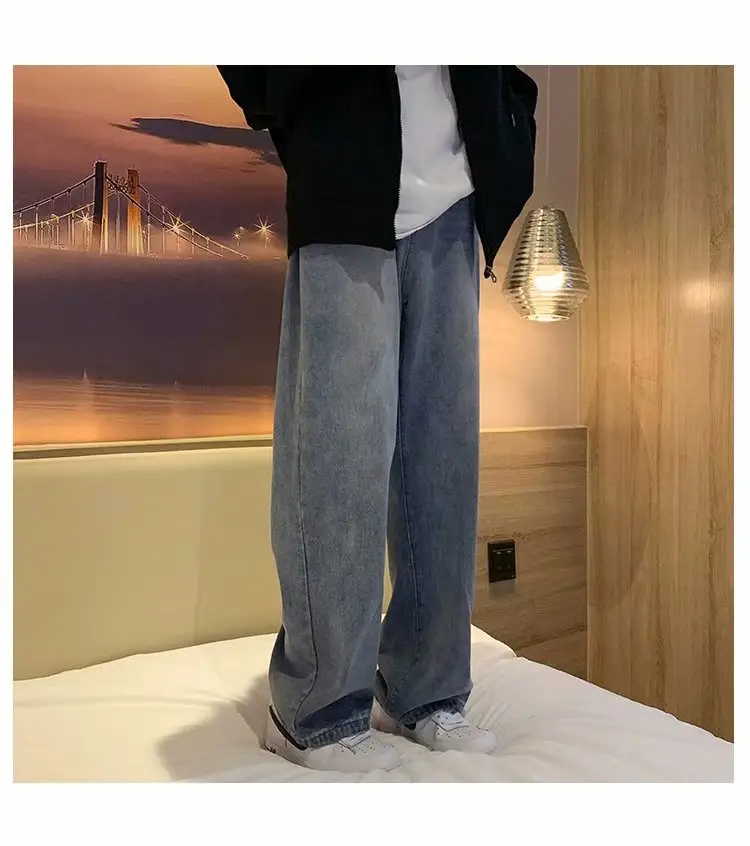 Men's Wide Leg Denim Pants Loose Straight Spring Summer — feature 27
