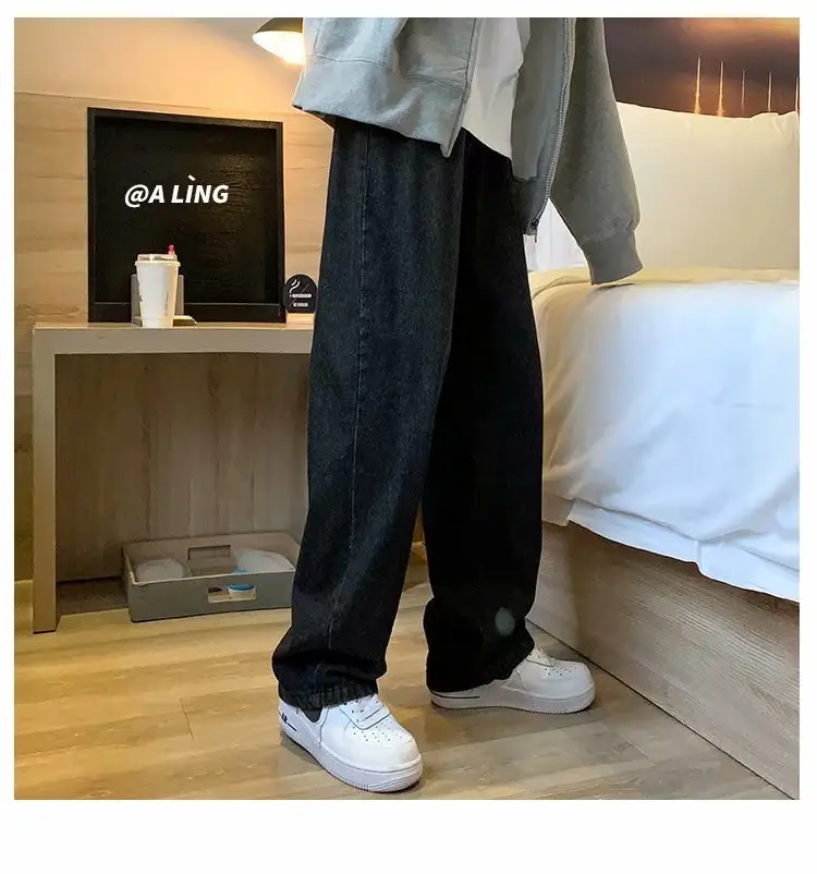 Men's Wide Leg Denim Pants Loose Straight Spring Summer — feature 6
