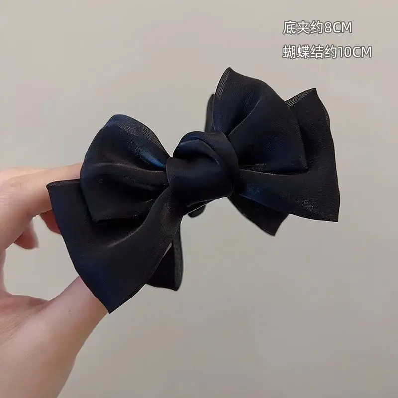 Elegant Bow Hairpin for Women Black Beige — feature 19