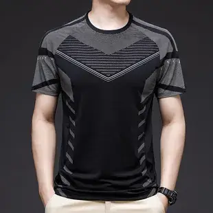 Men Ice Silk T-Shirt Navy Blue 2024 — feature 2