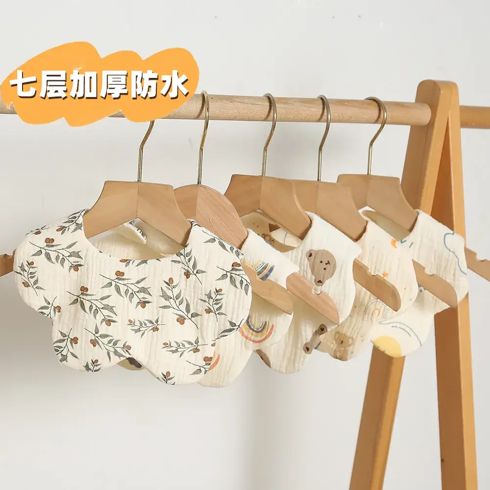 Baby Waterproof Cotton Bib with Bear Print - Image 187