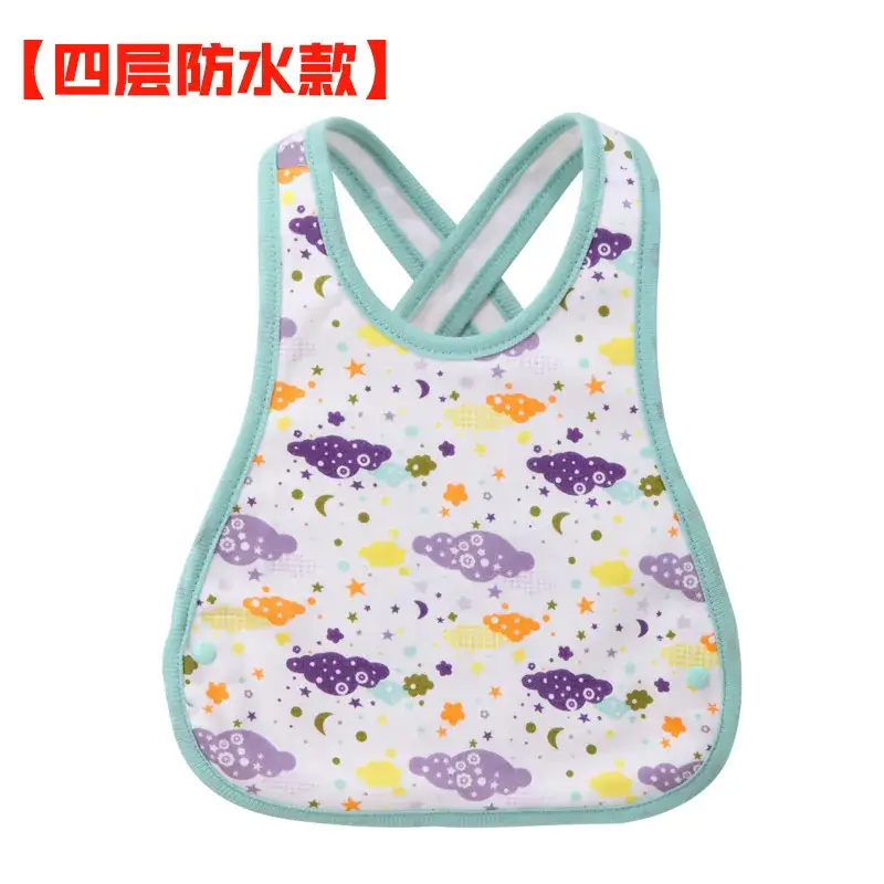 Baby Waterproof Cotton Bib with Bear Print - Image 170