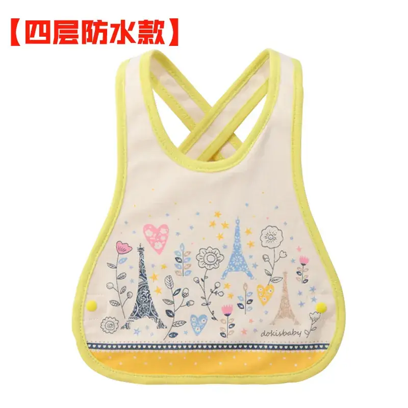 Baby Waterproof Cotton Bib with Bear Print - Image 173
