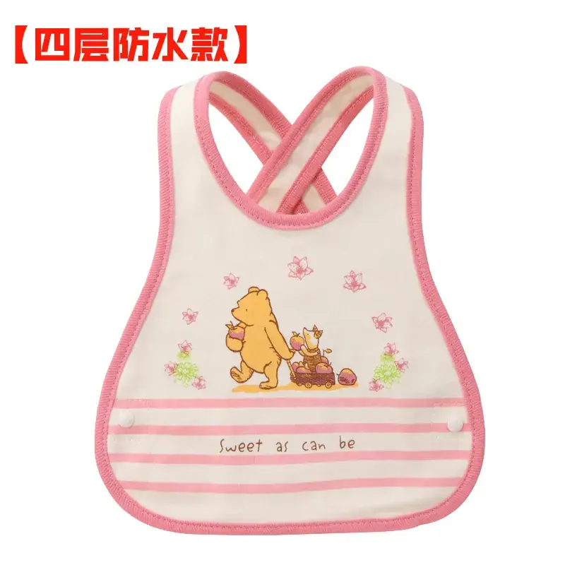 Baby Waterproof Cotton Bib with Bear Print - Image 175