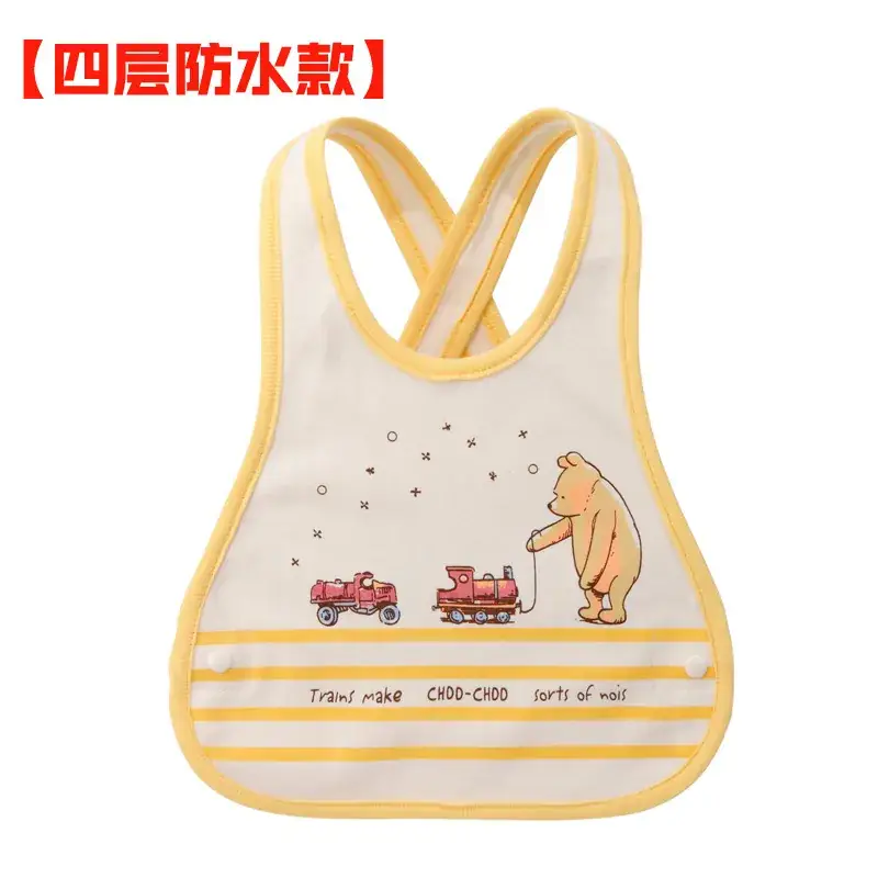 Baby Waterproof Cotton Bib with Bear Print - Image 178