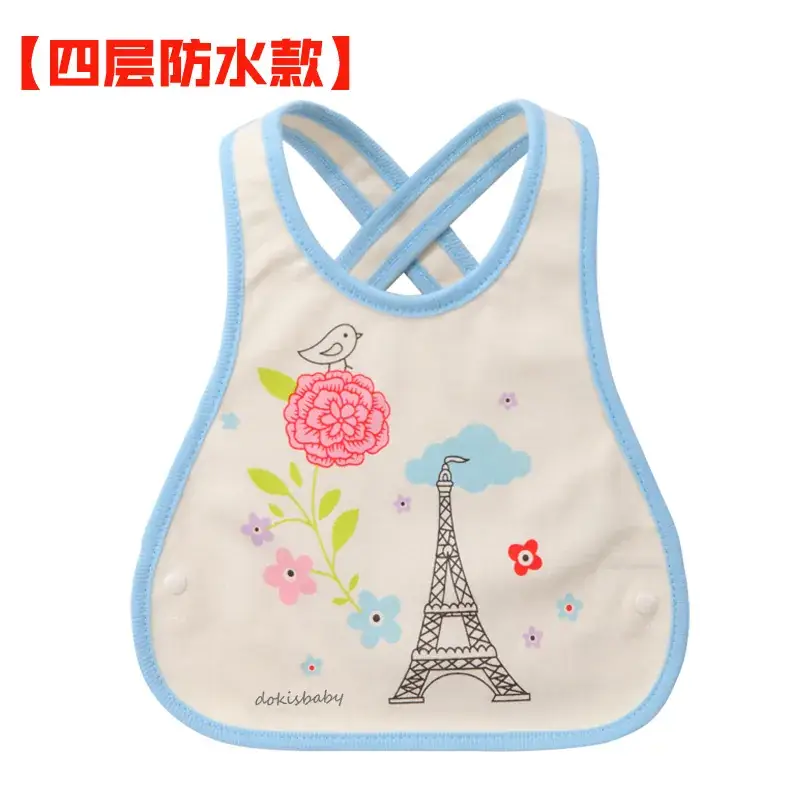 Baby Waterproof Cotton Bib with Bear Print - Image 179