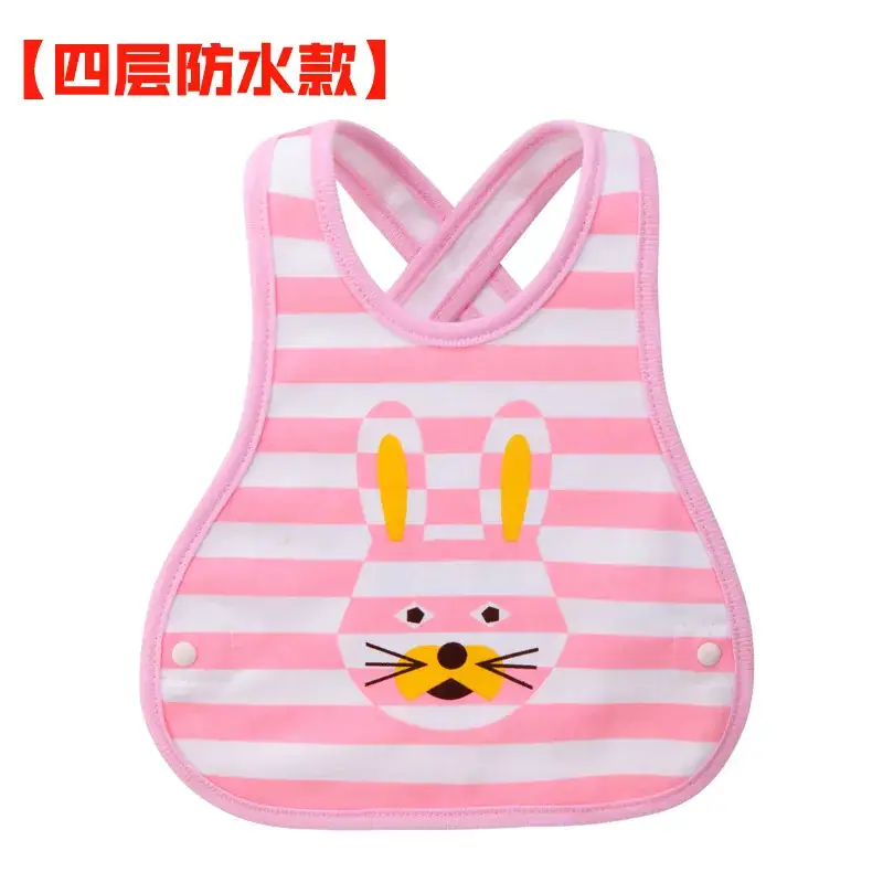 Baby Waterproof Cotton Bib with Bear Print - Image 182