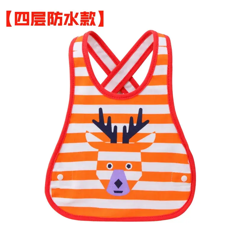 Baby Waterproof Cotton Bib with Bear Print - Image 183