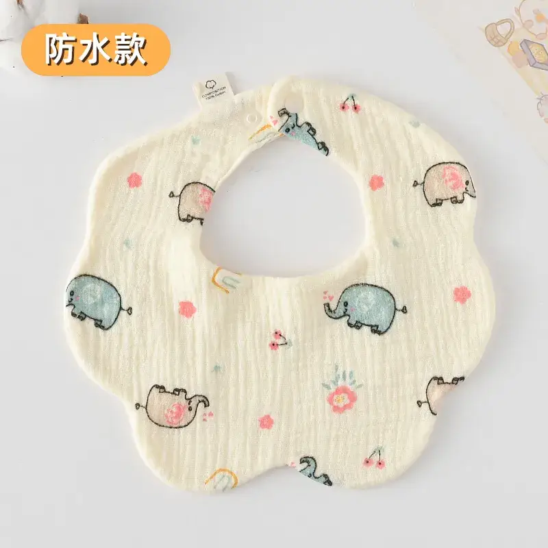 Baby Waterproof Cotton Bib with Bear Print - Image 74