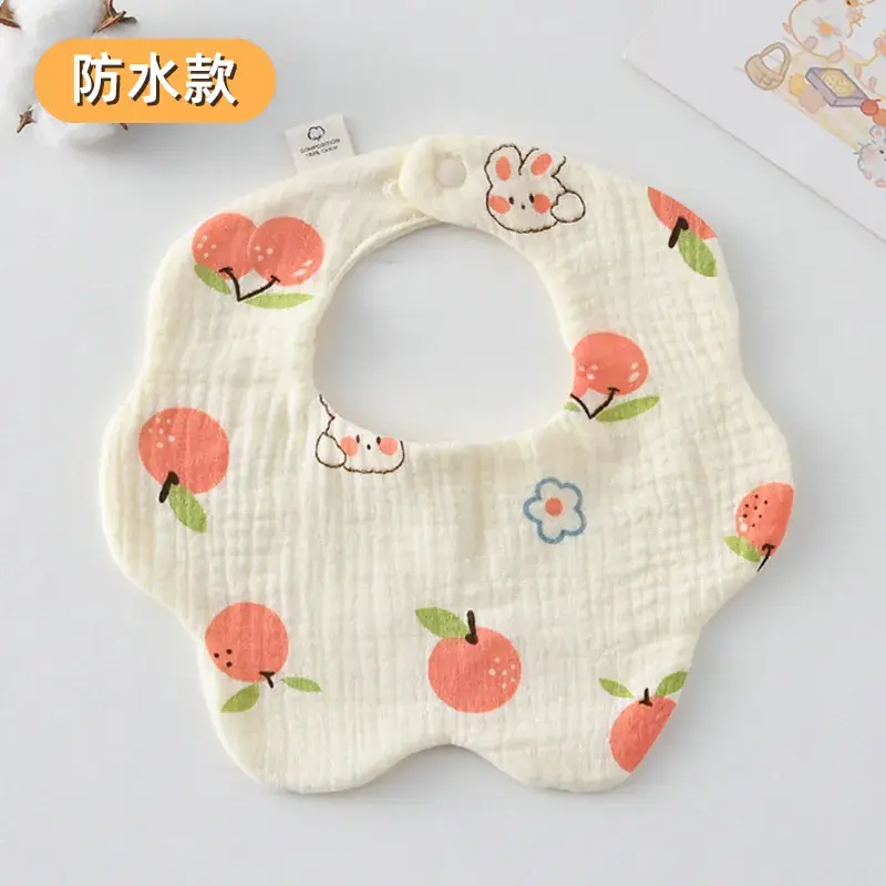 Baby Waterproof Cotton Bib with Bear Print - Image 76