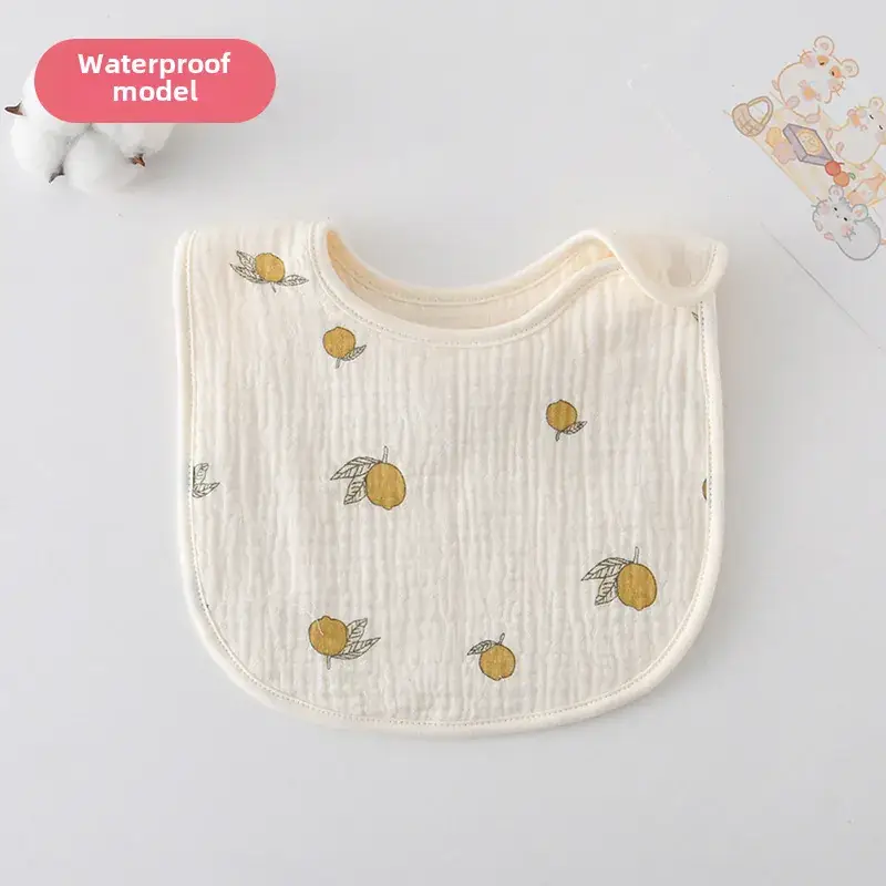 Baby Waterproof Cotton Bib with Bear Print - Image 110