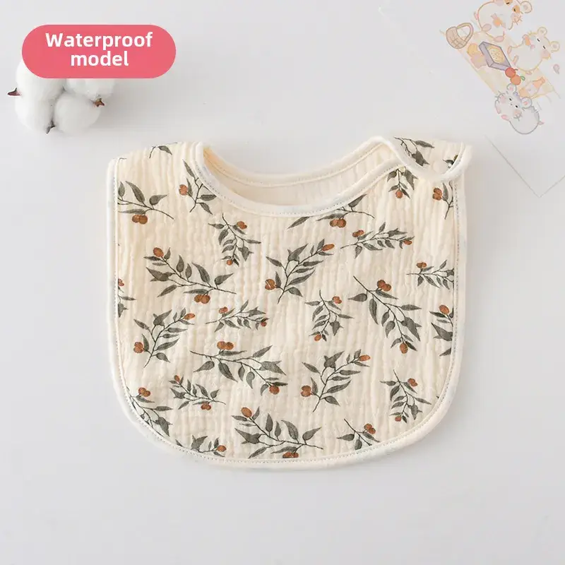Baby Waterproof Cotton Bib with Bear Print - Image 113