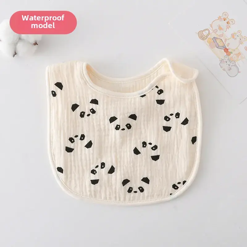 Baby Waterproof Cotton Bib with Bear Print - Image 114