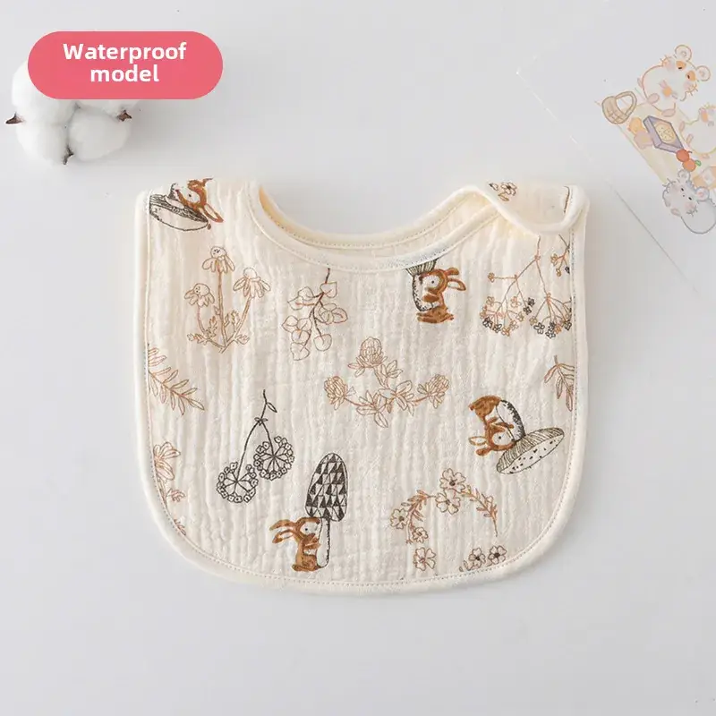 Baby Waterproof Cotton Bib with Bear Print - Image 115