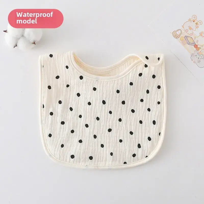 Baby Waterproof Cotton Bib with Bear Print - Image 116