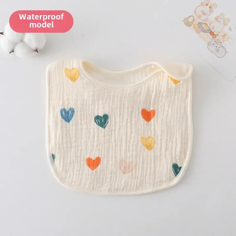 Baby Waterproof Cotton Bib with Bear Print - Image 120