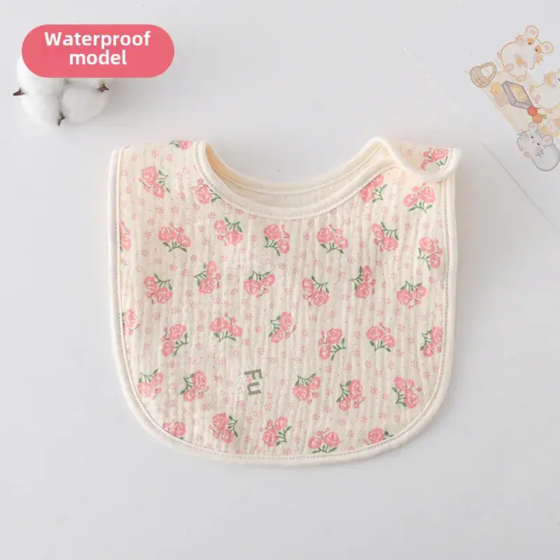 Baby Waterproof Cotton Bib with Bear Print - Image 127