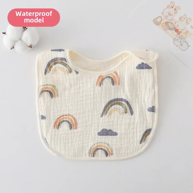 Baby Waterproof Cotton Bib with Bear Print - Image 131