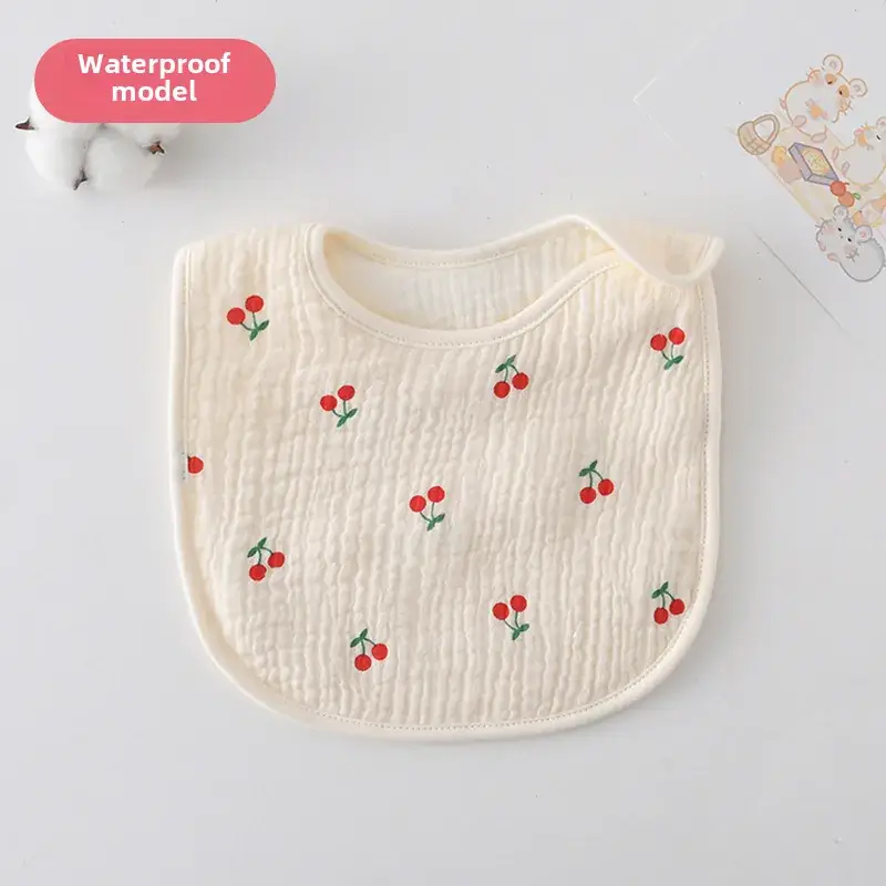 Baby Waterproof Cotton Bib with Bear Print - Image 136