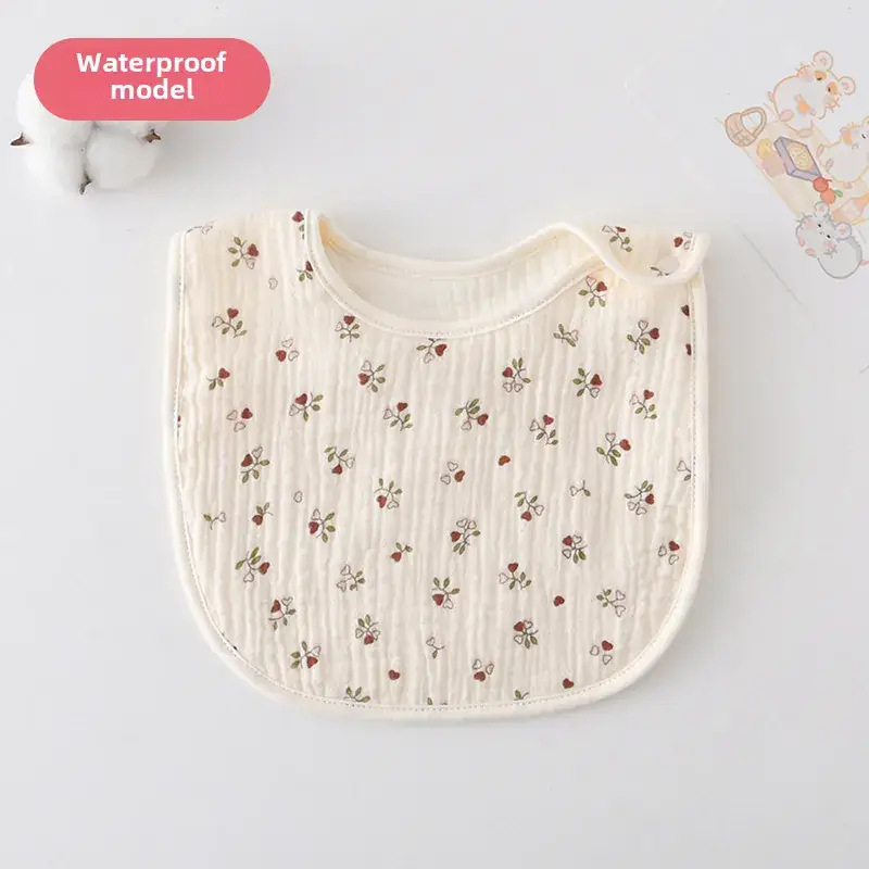 Baby Waterproof Cotton Bib with Bear Print - Image 137