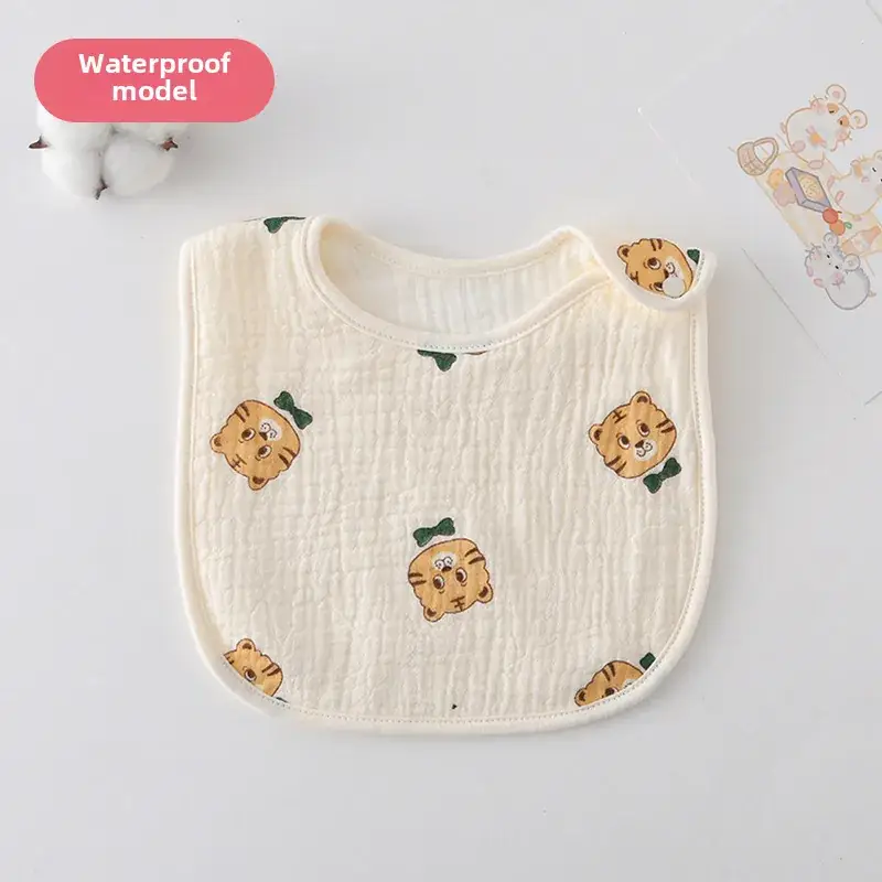 Baby Waterproof Cotton Bib with Bear Print - Image 138